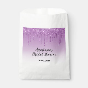 Sachets En Papier Mariage Glamour Rose Paillettes Violet Gouttes Éti