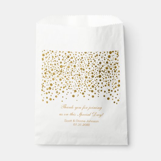 Sachets En Papier *Mariage Gold Confetti | Personnaliser (Devant)