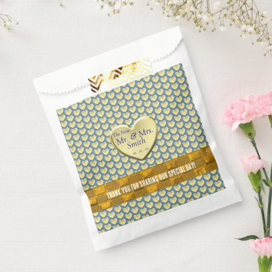 Sachets En Papier Mariage Gold Dusty Blue (Scellé)