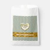 Sachets En Papier Mariage Gold Dusty Blue (Devant)