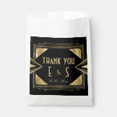 Sachets En Papier Mariage hershey®, noir et or, art déco élégant (Devant)