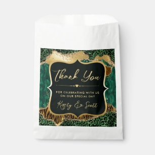 Sachets En Papier Mariage Imprimé Animal de la Jungle Verte avec Pai