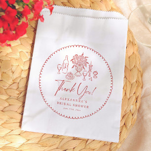 Sachets En Papier Mariage Italien Fantaisiste Pizza & Vin Enterremen