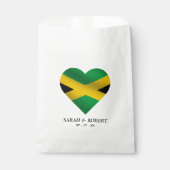Sachets En Papier Mariage jamaïcain du coeur du drapeau (Devant)