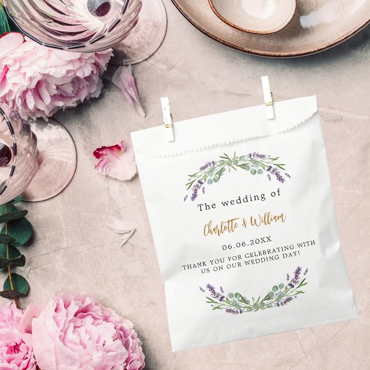 Sachets En Papier Mariage lavande eucalyptus verdure merci