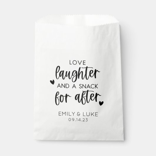 Sachets En Papier Mariage Love Rires et Snack pour après (Devant)