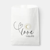 Sachets En Papier Mariage Lune Soleil Celeste Blanc et Or (Devant)