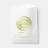 Sachets En Papier Mariage Mandala Vert Dentelle (Devant)