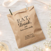 Sachets En Papier Mariage Mange, Boit et Avoir Un Petit Buffet De Bo (Coupé)