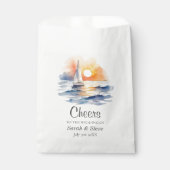 Sachets En Papier Mariage marin de l'aquarelle Sunset Seascape (Devant)
