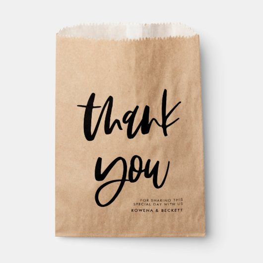 Sachets En Papier Mariage Merci moderne et élégant (Devant)