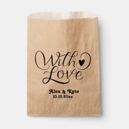 Sachets En Papier Mariage minimaliste (Devant)
