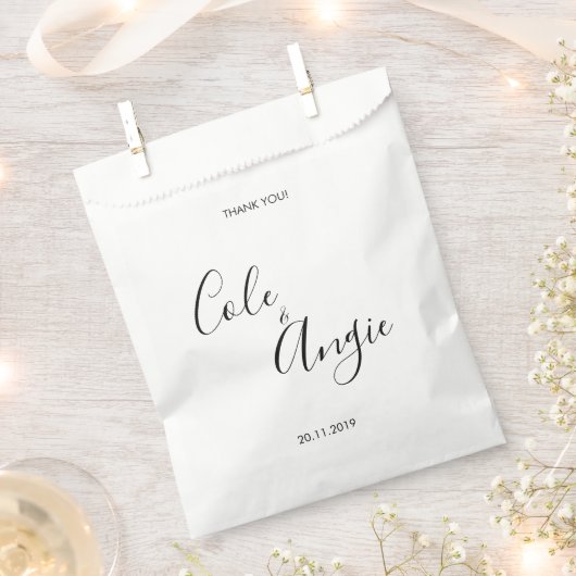 Sachets En Papier Mariage minimaliste (Coupé)