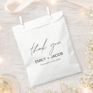 Sachets En Papier Mariage minimaliste de typographie Merci