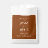 Sachets En Papier Mariage minimaliste en terre cuite moderne (Devant)