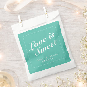 Sachets En Papier Mariage minimaliste moderne Aqua & White