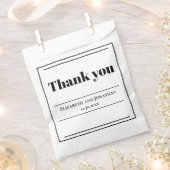 Sachets En Papier Mariage minimaliste noir et blanc (Coupé)