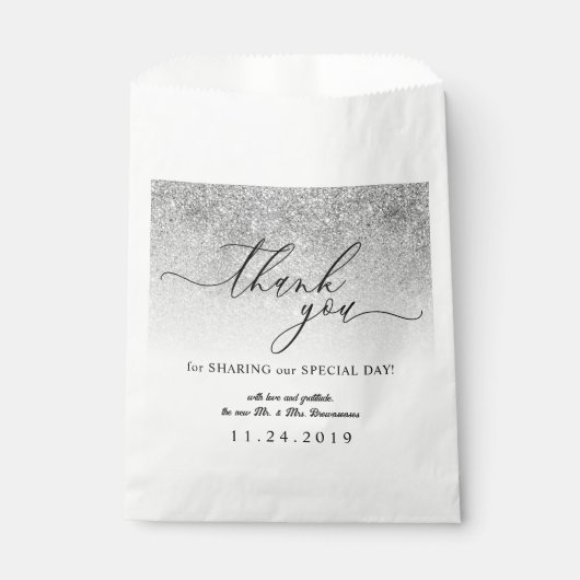 Sachets En Papier Mariage minimaliste officiel simple Glitz (Devant)