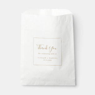 Sachets En Papier Mariage minimaliste remerciements en or