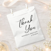 Sachets En Papier Mariage moderne à main noire blanche (Coupé)