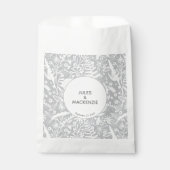 Sachets En Papier Mariage moderne Botanique gris argent (Devant)