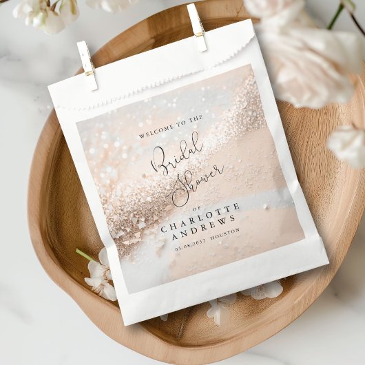Sachets En Papier Mariage Moderne et scintillant sous forme de douch