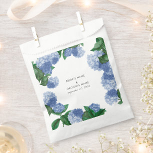 Sachets En Papier Mariage Moderne Floral Végétal Hydrangea Bleue