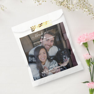 Sachets En Papier Mariage moderne photo couple animal de compagnie c