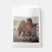 Sachets En Papier Mariage moderne photo noir et blanc chic (Devant)