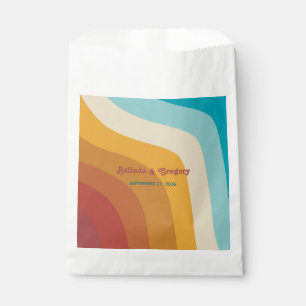 Sachets En Papier Mariage moderne Retro 70 coloré Rainbow Waves