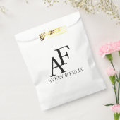 Sachets En Papier Mariage Monogram noir et blanc Elegant invité (Scellé)