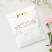 Sachets En Papier Mariage monogramme de la crête botanique de terre (Scellé)