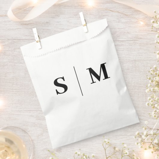 Sachets En Papier Mariage Monogramme Élégant Classique (Coupé)