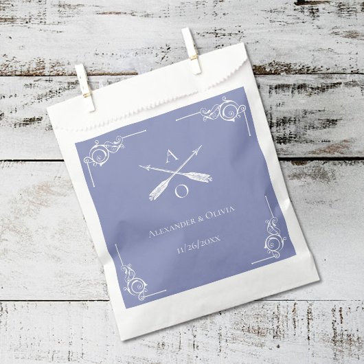 Sachets En Papier Mariage Monogramme et Flèches de périphérie