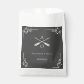 Sachets En Papier Mariage Monogramme gris et Flèches (Devant)