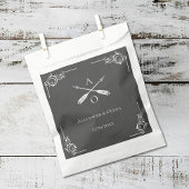 Sachets En Papier Mariage Monogramme gris et Flèches