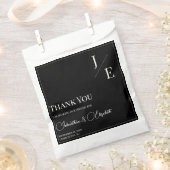 Sachets En Papier Mariage monogramme minimal | Noir (Coupé)