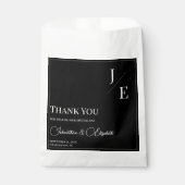 Sachets En Papier Mariage monogramme minimal | Noir (Devant)