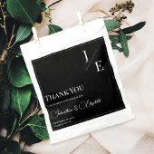 Sachets En Papier Mariage monogramme minimal | Noir