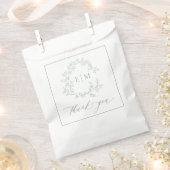 Sachets En Papier Mariage Monogramme vert Sage moderne (Coupé)