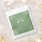 Sachets En Papier Mariage Moss Green Monogram et Flèches (Coupé)