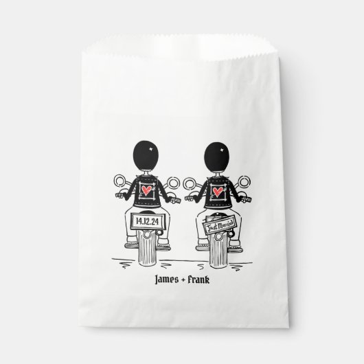 Sachets En Papier Mariage motocyclette Grooms (Devant)