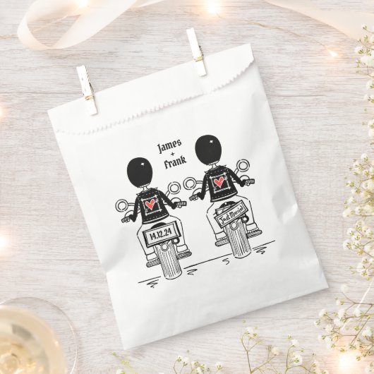 Sachets En Papier Mariage motocyclette Grooms (Coupé)