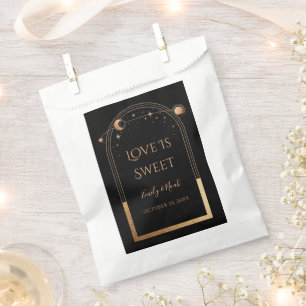 Sachets En Papier Mariage mystique Black Gold Sun Moon Stars