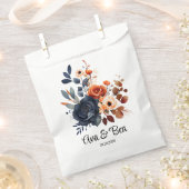 Sachets En Papier Mariage Navy Blue and Orange Peony (Coupé)