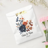 Sachets En Papier Mariage Navy Blue and Orange Peony (Scellé)