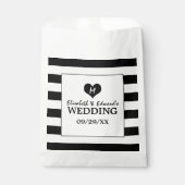 Sachets En Papier Mariage noir et blanc moderne (Devant)