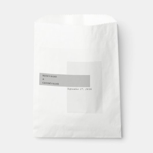 Sachets En Papier Mariage noir et blanc moderne (Devant)