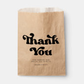 Sachets En Papier Mariage noir et blanc rétro élégant (Devant)