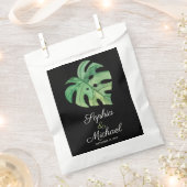 Sachets En Papier Mariage noir Monstera Tropical (Coupé)